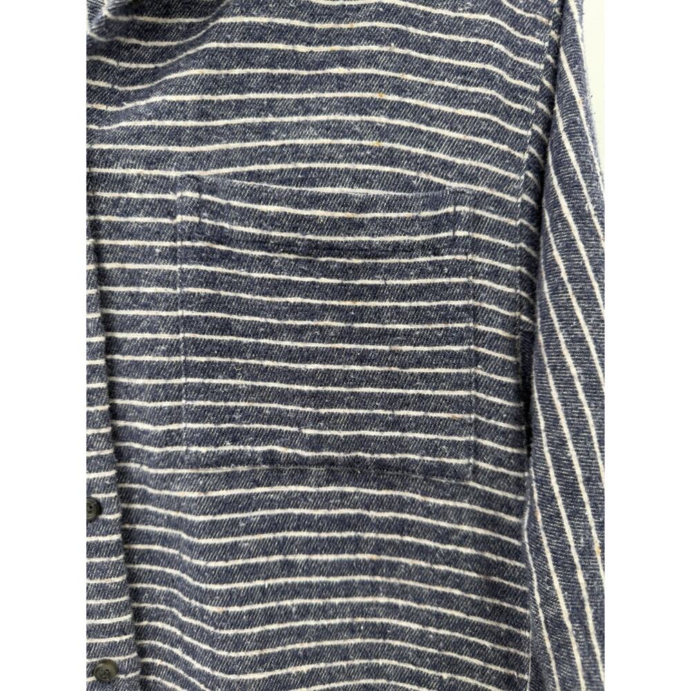 Madewell Women’s Long Sleeve Button Up Shirt Blue White Stripe Pockets Small - Picture 3 of 9